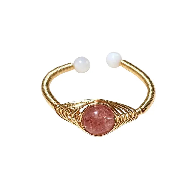 The Prism of Elements - Natural Gemstone Hand-Wire-Wrapped Adjustable Ring ZANYÉ