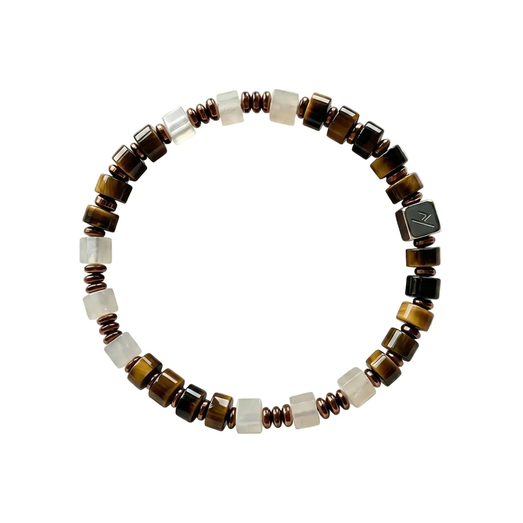 The Fearless Striker - Square-Cut Yellow Tiger's Eye Bracelet ZANYÉ