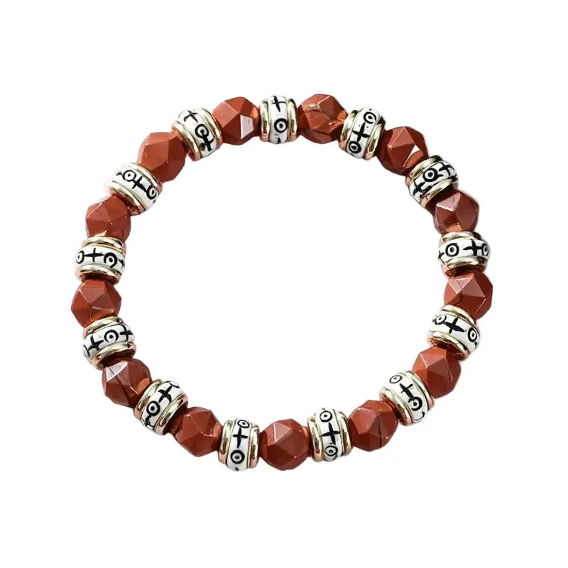 The Crimson Ember - Tibetan Red Jasper & Carved Bone Bracelet ZANYÉ