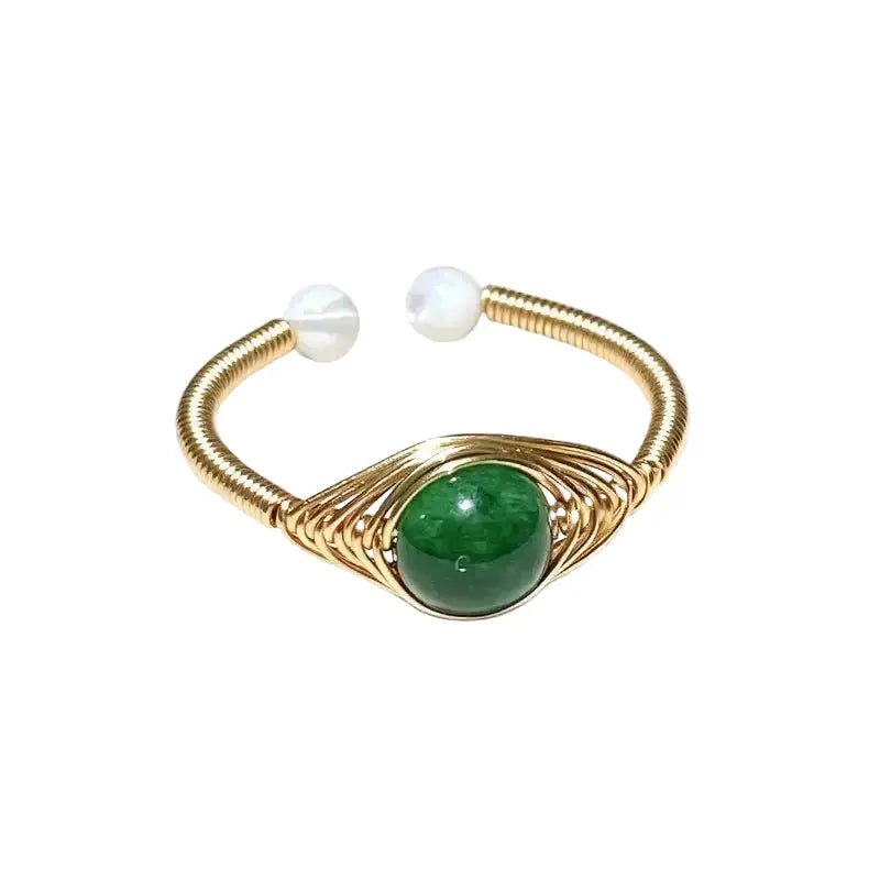 The Prism of Elements - Natural Gemstone Hand-Wire-Wrapped Adjustable Ring ZANYÉ