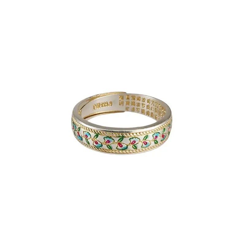 The Lily of the Valley Cloisonné Silver Ring ZANYÉ