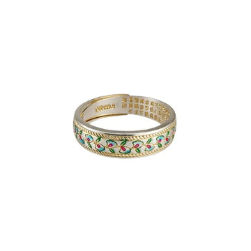 The Lily of the Valley Cloisonné Silver Ring ZANYÉ