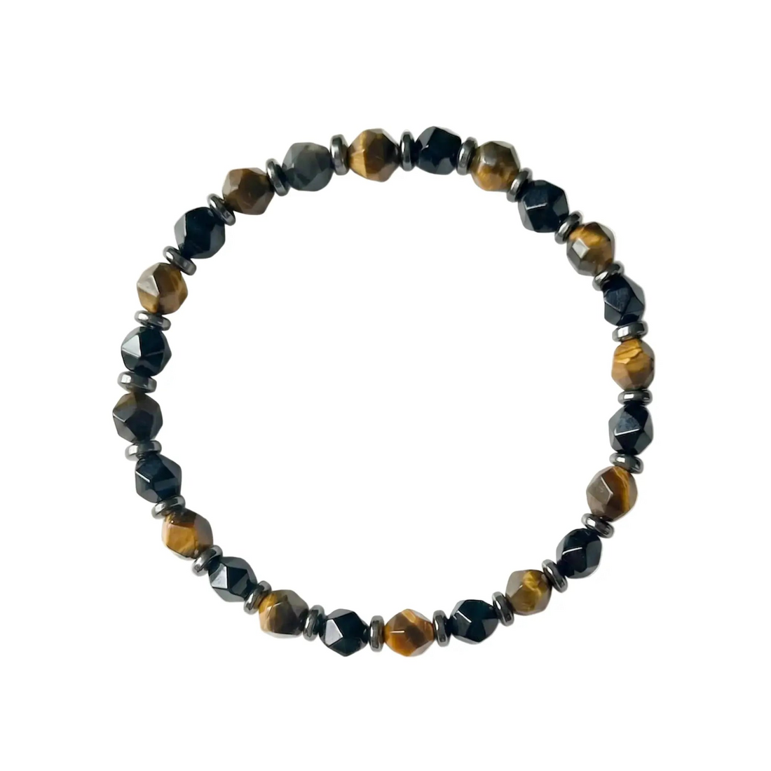 Sunset Galaxy - Silver Sheen Obsidian & Yellow Tiger's Eye Bracelet ZANYÉ