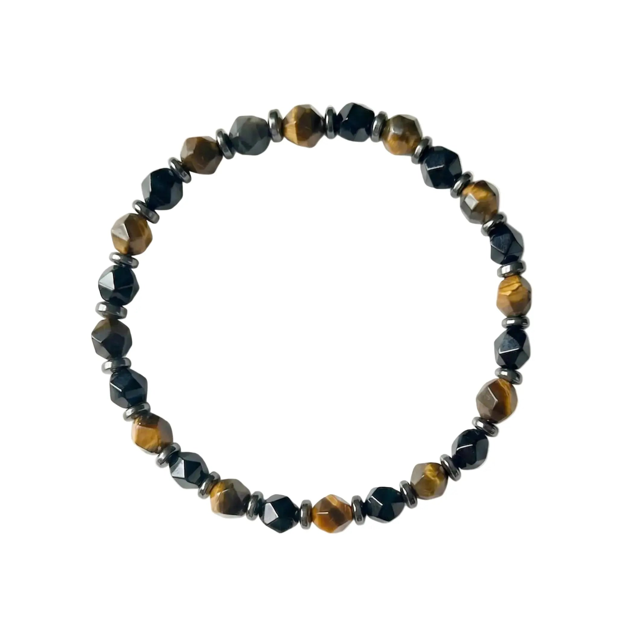 Sunset Galaxy - Silver Sheen Obsidian & Yellow Tiger's Eye Bracelet ZANYÉ