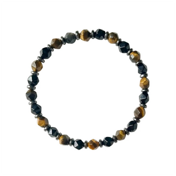 Sunset Galaxy - Silver Sheen Obsidian & Yellow Tiger's Eye Bracelet ZANYÉ