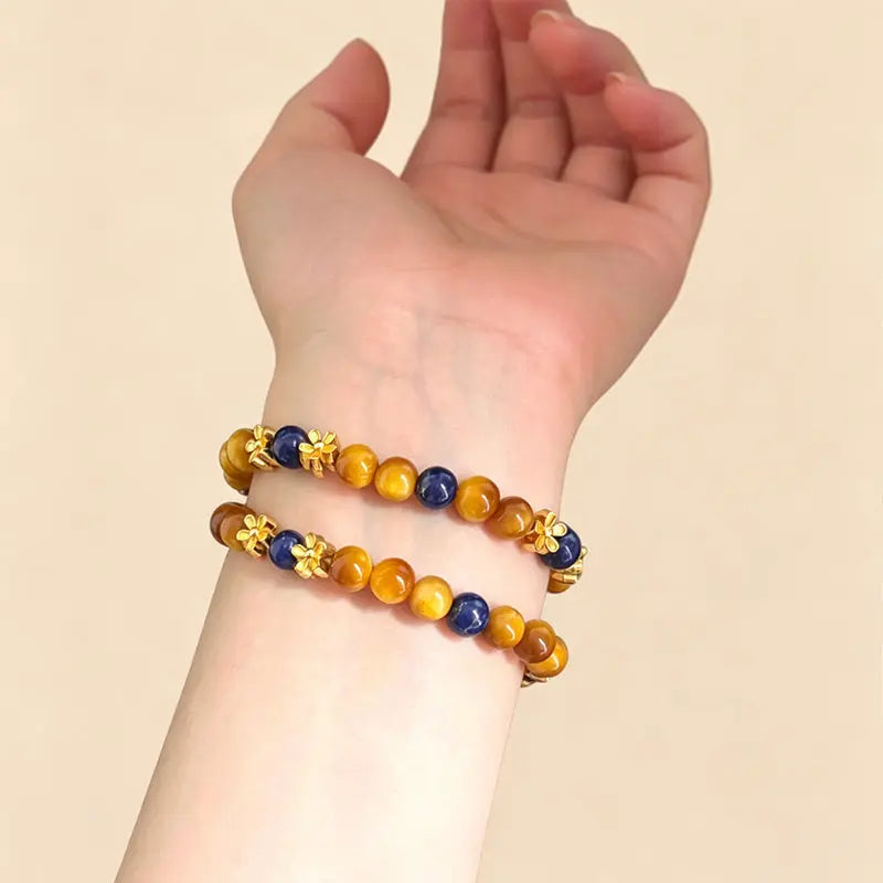 Late Tang Osmanthus - Natural Lapis Lazuli & Tiger's Eye Bracelet ZANYÉ