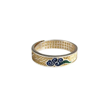 The Auspicious Cloud Cloisonné Silver Ring ZANYÉ