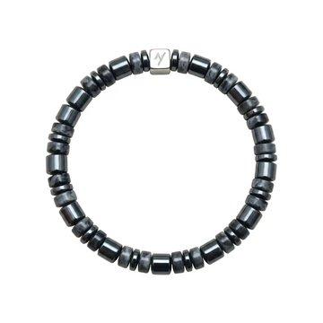 The Obsidian Shadow - Cylindrical Black Larvikite Bracelet ZANYÉ