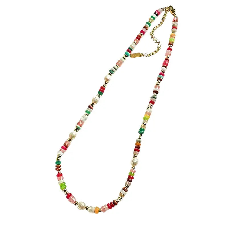 The Kaleidoscope Garden - Mixed Gemstone & Freshwater Pearl Jewelry Necklace ZANYÉ