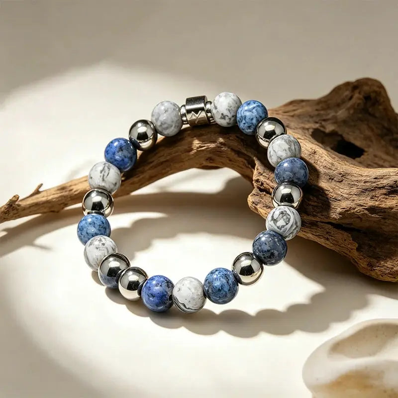 The Wayfarer - Square-Cut Landscape Jasper & Hematite Bracelet ZANYÉ