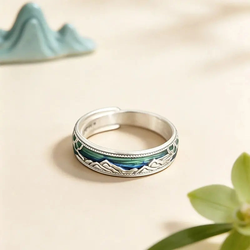 The Splendid Landscape Cloisonné Silver Ring (6mm) ZANYÉ