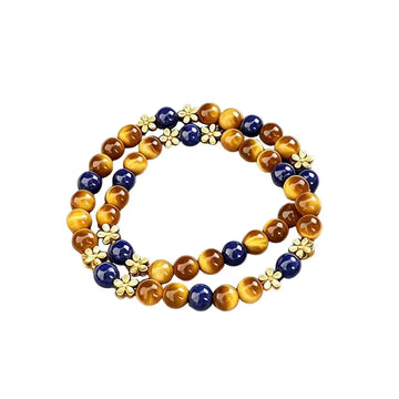 Late Tang Osmanthus - Natural Lapis Lazuli & Tiger's Eye Bracelet ZANYÉ