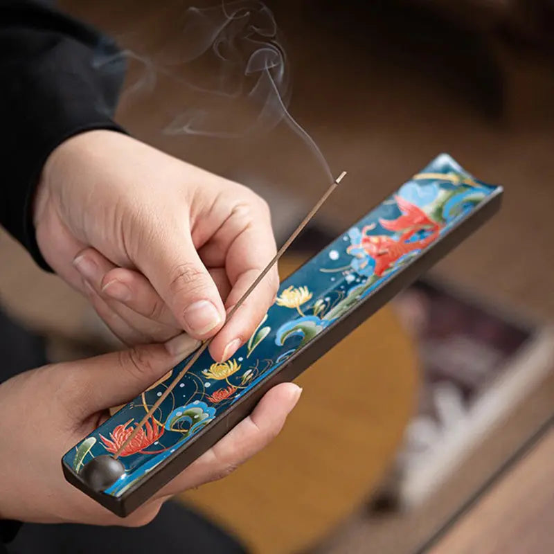 Heritage Enamel Incense Holder: The Mindful Anchor ZANYÉ