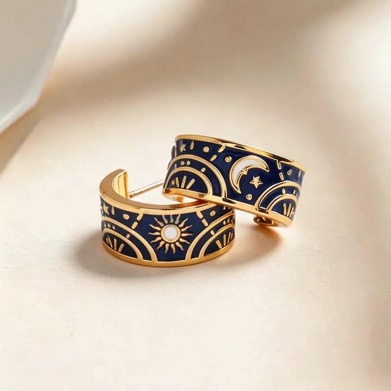 The Cosmic Celestial Asymmetric Hoop Earrings ZANYÉ