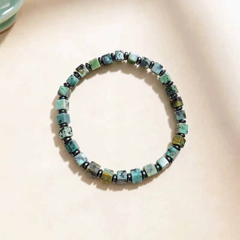 The Verdant Ravine - Square-Cut African Turquoise Bracelet ZANYÉ