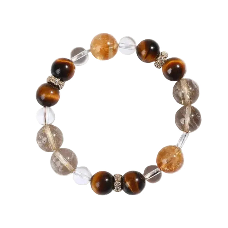 The Solar Aegis - Yellow Tiger's Eye, Citrine & Super Seven Crystal Bracelet ZANYÉ