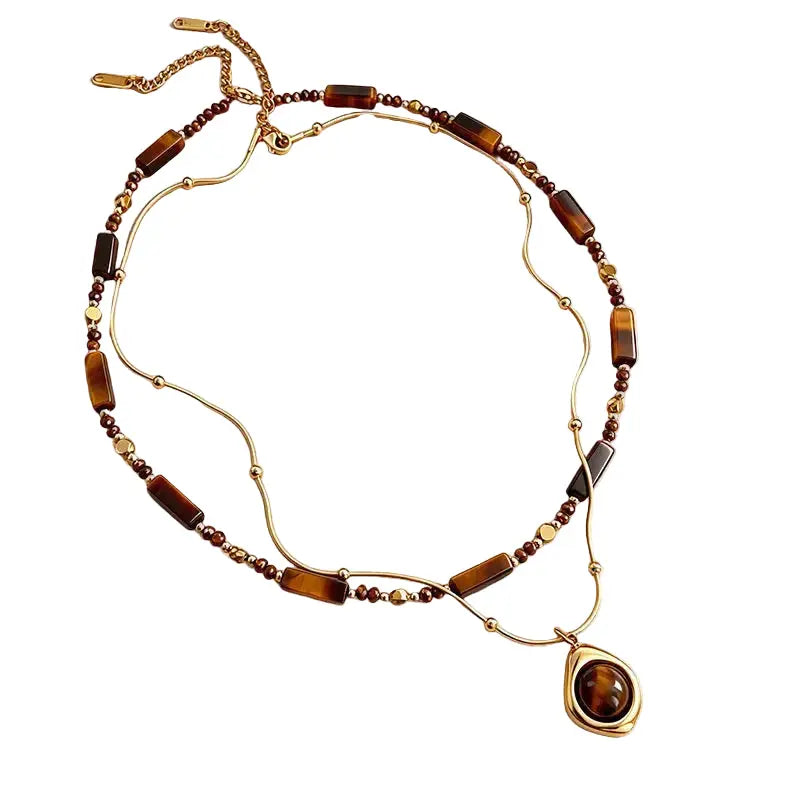 The Inner Shield: Tiger's Eye Layered Necklace ZANYÉ