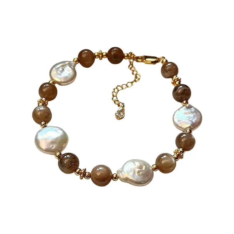 The Grounded Grace - Baroque Pearl & Agate Bracelet ZANYÉ
