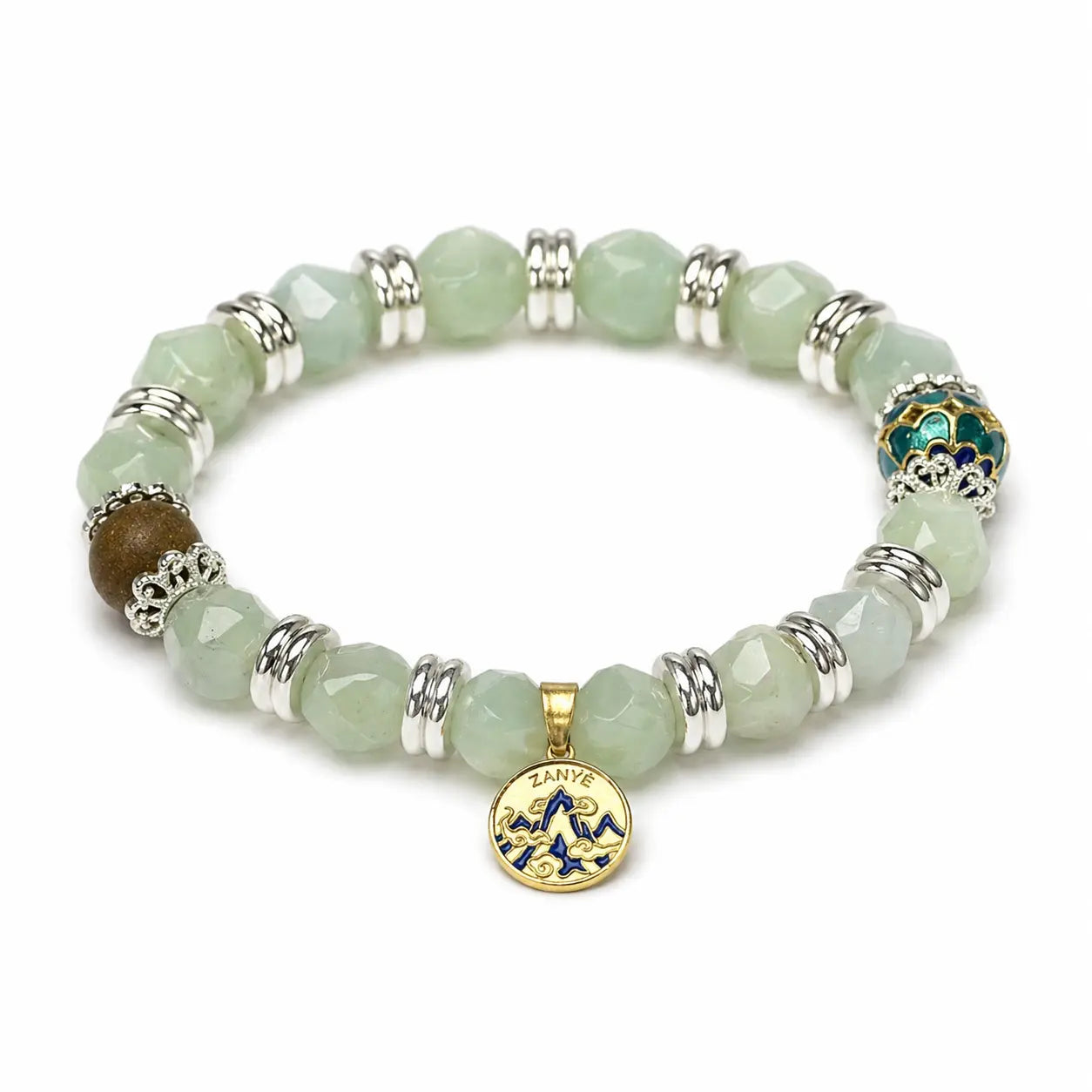 The Rainforest Serenity - Amazonite & Blue Cloisonné Archive Bracelet ZANYÉ