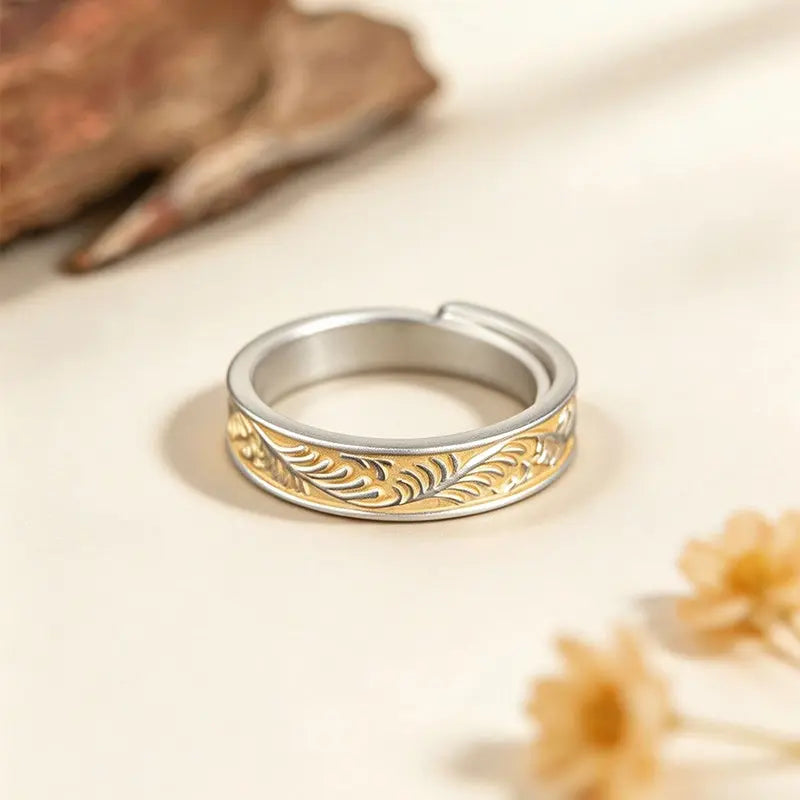 The Endless Vitality Tang Grass Gilded Silver Ring ZANYÉ