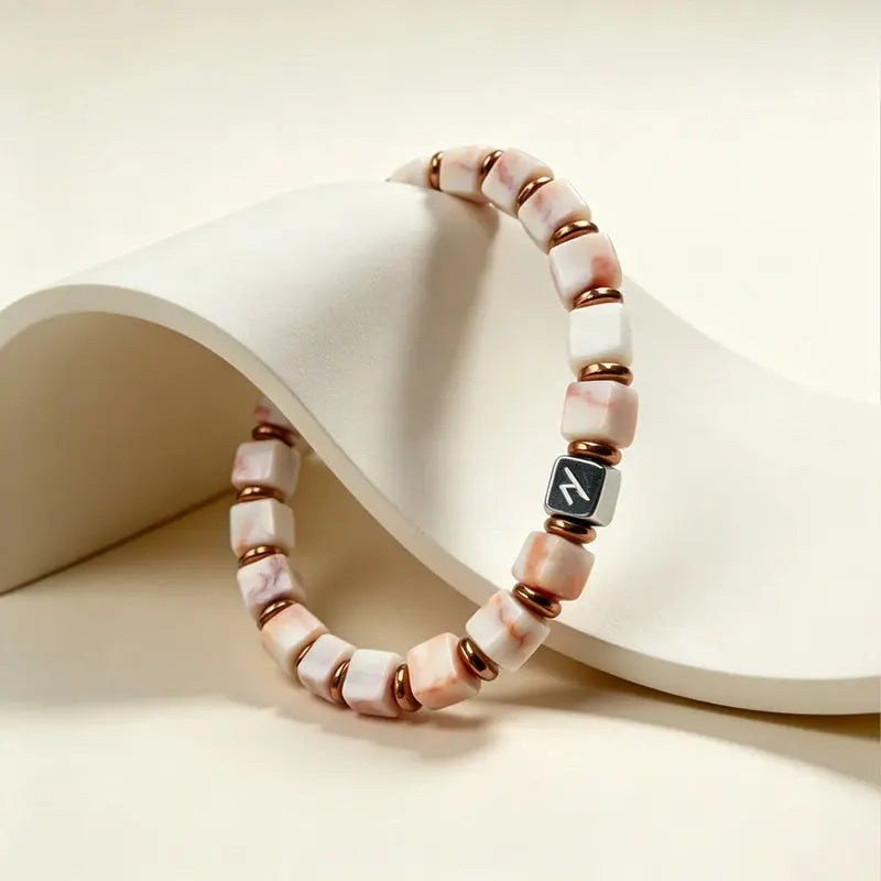 The Roseate Creek - Square-Cut Natural Gemstone Bracelet ZANYÉ