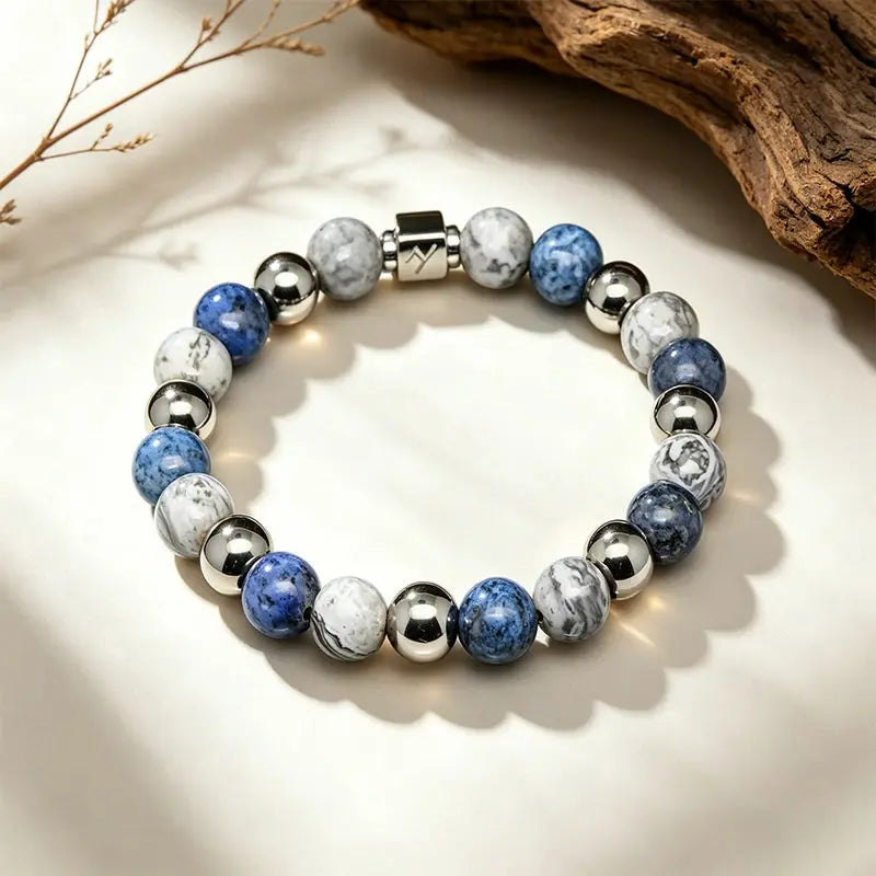 The Wayfarer - Square-Cut Landscape Jasper & Hematite Bracelet ZANYÉ