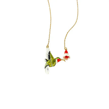 The Chasing Sunbird Hand-Painted Enamel Necklace ZANYÉ