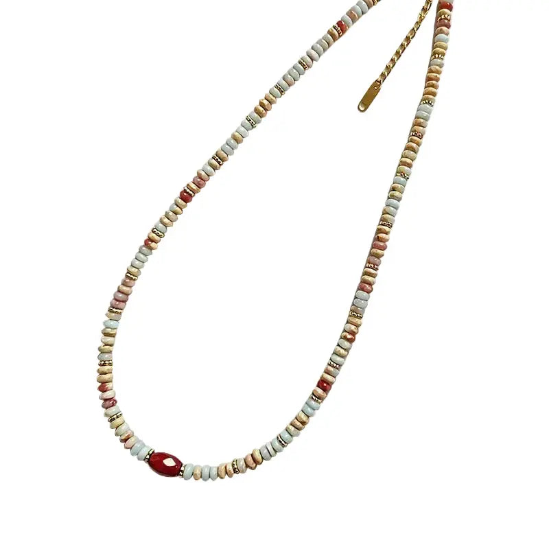 The Crimson Trace - Shoushan Stone & Red Agate Jewelry Necklace ZANYÉ