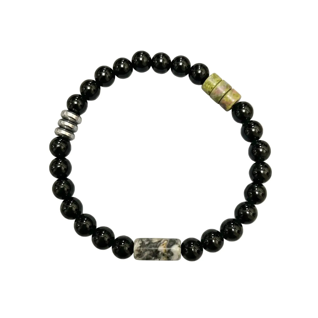 The Primal Totem - Black Agate & Dragon Blood Stone Talisman Bracelet ZANYÉ