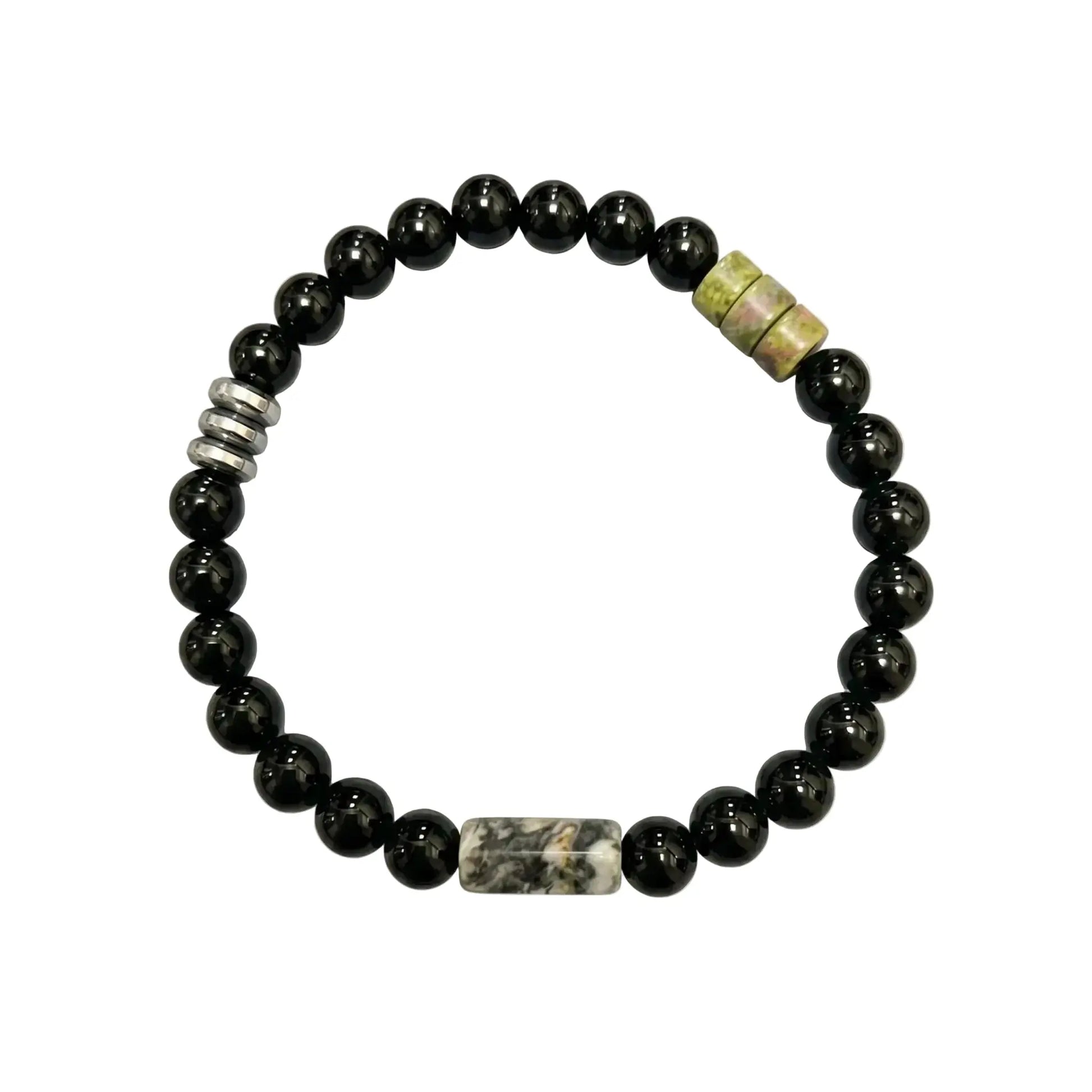 The Primal Totem - Black Agate & Dragon Blood Stone Talisman Bracelet ZANYÉ