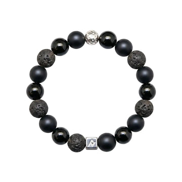 The Magma Core - Obsidian & Volcanic Lava Rock Talisman Bracelet ZANYÉ