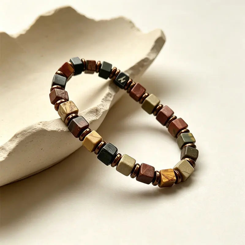 Crimson Wilderness - Picasso Jasper Square-Cut Bracelet ZANYÉ