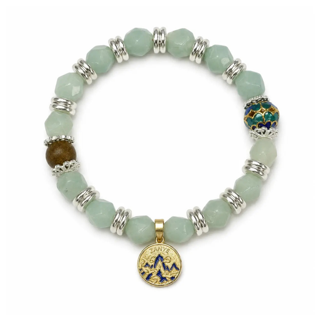 The Rainforest Serenity - Amazonite & Blue Cloisonné Archive Bracelet ZANYÉ