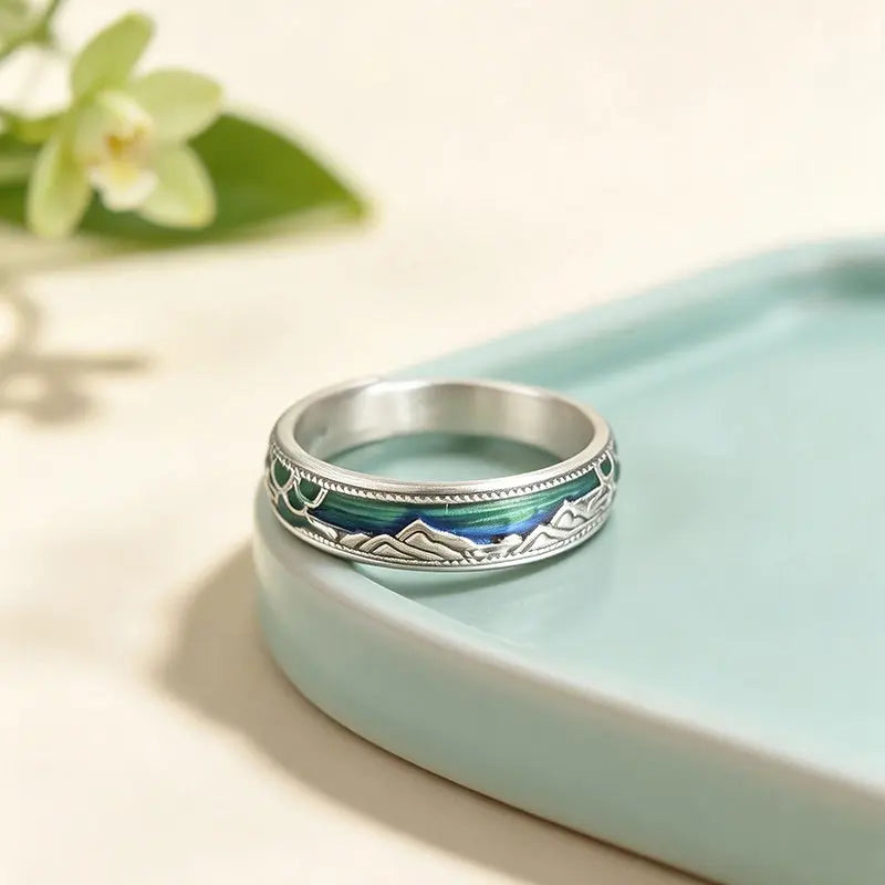 The Splendid Landscape Cloisonné Silver Ring (6mm) ZANYÉ