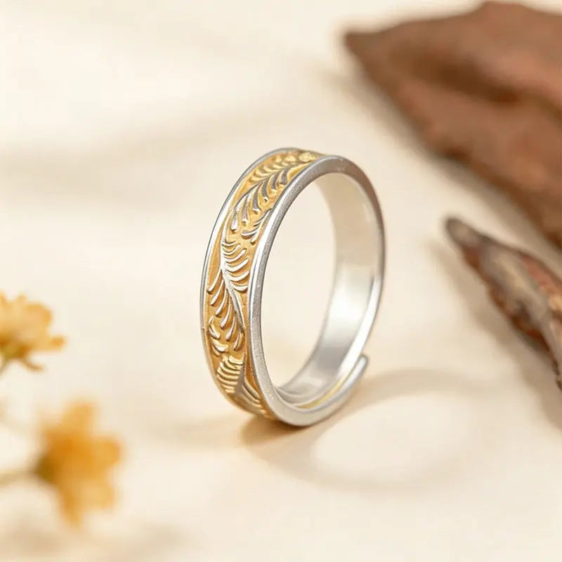 The Endless Vitality Tang Grass Gilded Silver Ring ZANYÉ