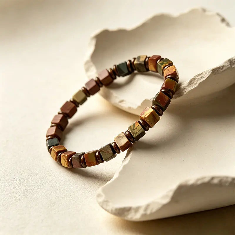 Crimson Wilderness - Red Jasper Square-Cut Bracelet ZANYÉ
