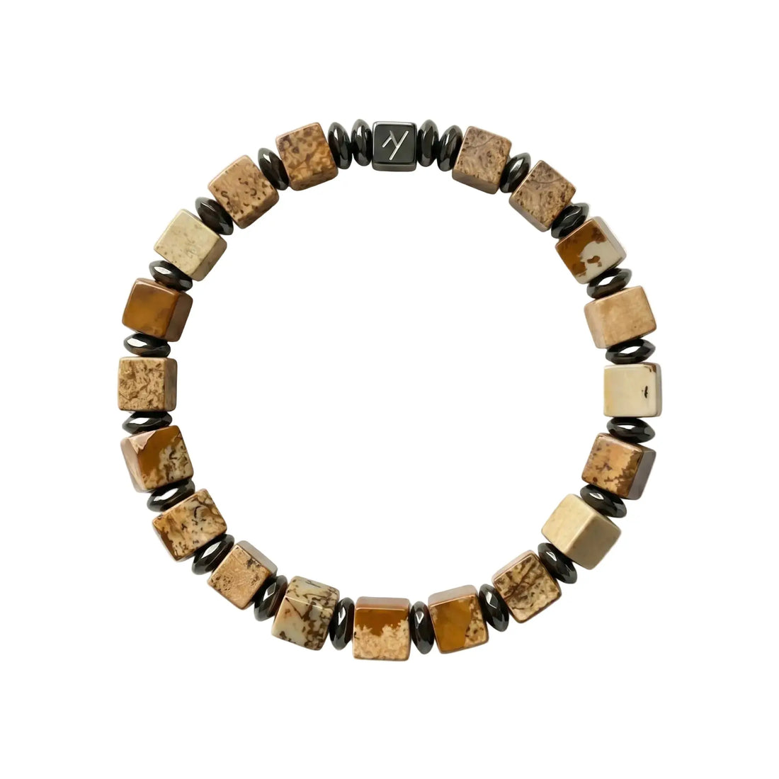 The Winter Blossom - Square-Cut Red Jasper & White Turquoise Bracelet ZANYÉ