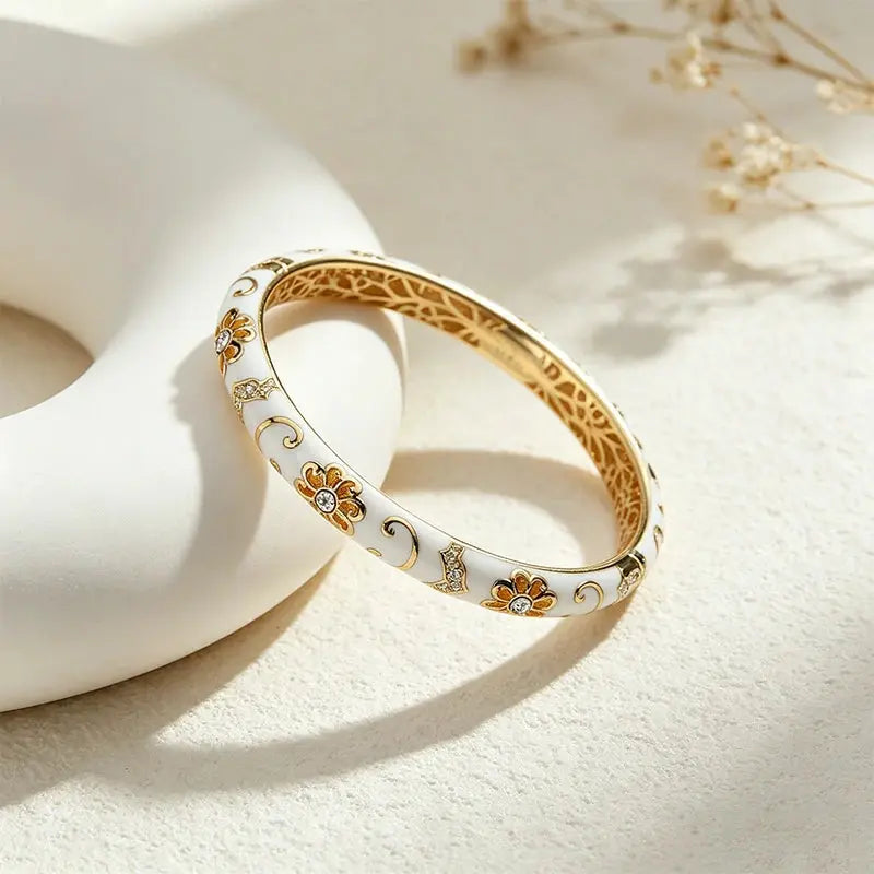 The Alabaster Cloisonné Bangle ZANYÉ