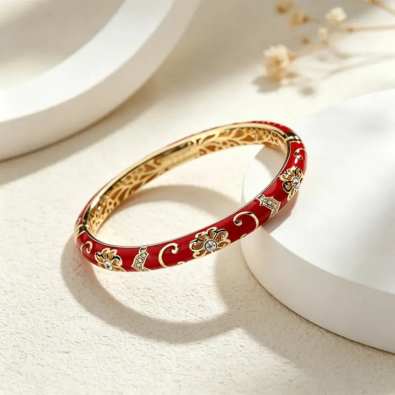 The Crimson Fire Cloisonné Bangle ZANYÉ