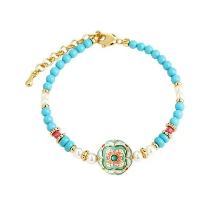 The Auspicious Baoxiang Flower Enamel Bracelet ZANYÉ