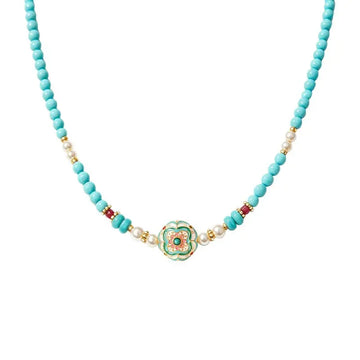 The Auspicious Baoxiang Flower Enamel Necklace ZANYÉ