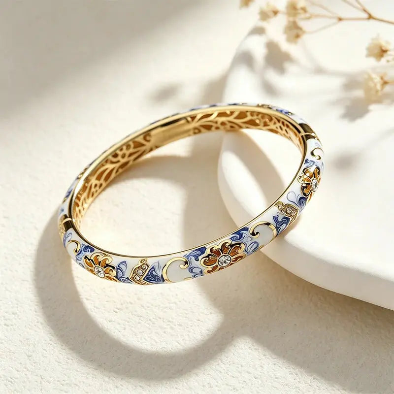 The Azure Flow Cloisonné Bangle ZANYÉ