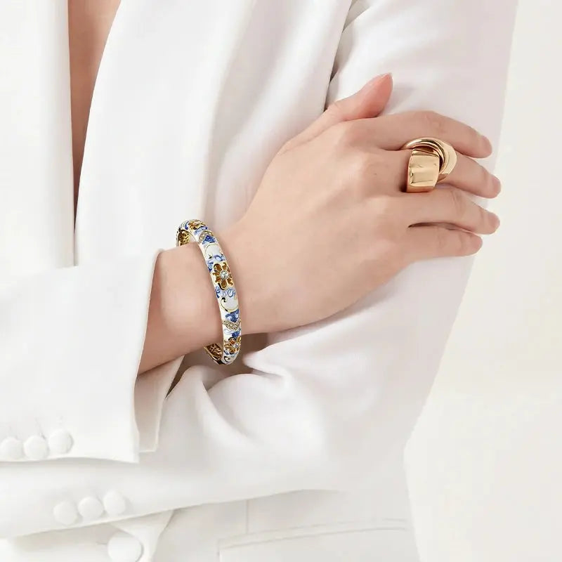 The Azure Flow Cloisonné Bangle ZANYÉ