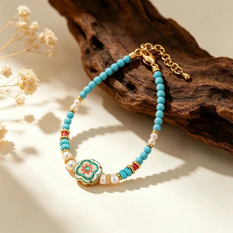 The Auspicious Baoxiang Flower Enamel Bracelet ZANYÉ