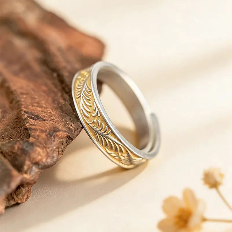 The Endless Vitality Tang Grass Gilded Silver Ring ZANYÉ