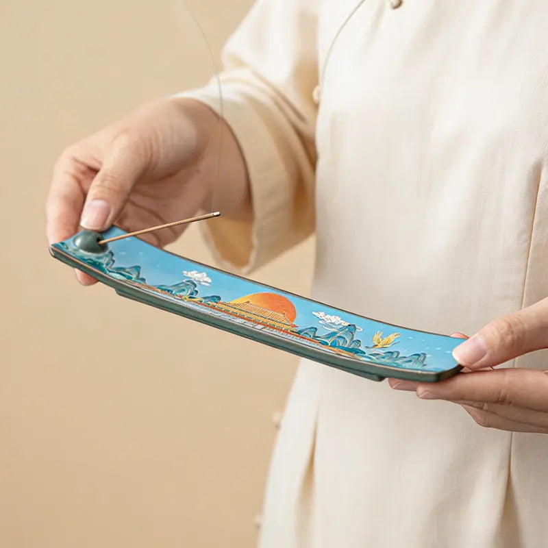 Heritage Enamel Incense Holder: The Landscape Collection ZANYÉ