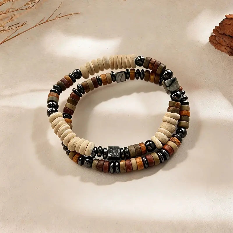 The Earthly Sanctuary - Coconut Shell & Multi-Gemstone Minimalist Bracelet ZANYÉ