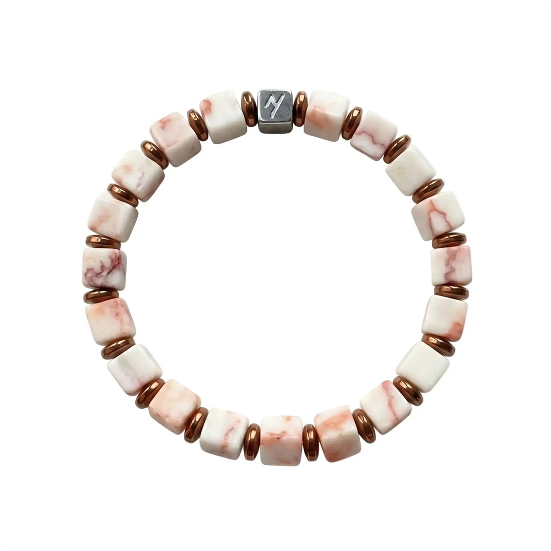 The Roseate Creek - Square-Cut Natural Gemstone Bracelet ZANYÉ