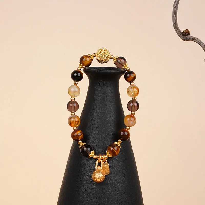 Grounded Wealth Bracelet | Tiger’s Eye & Smokey Quartz ZANYÉ
