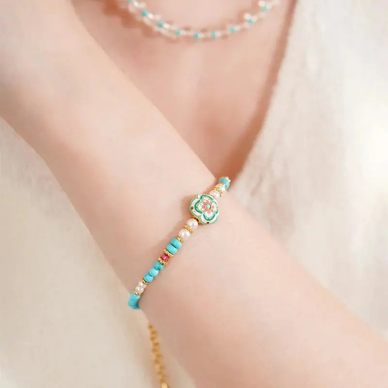 The Auspicious Baoxiang Flower Enamel Bracelet ZANYÉ